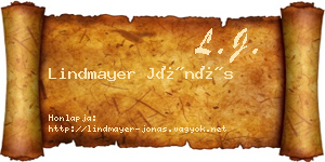 Lindmayer Jónás névjegykártya